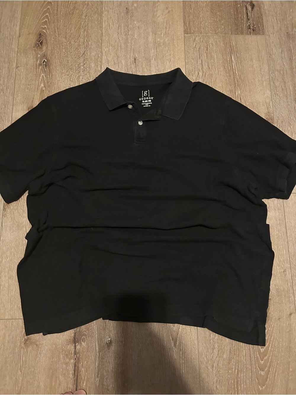 George Men's Black Polo Shirt with Classic Collar
